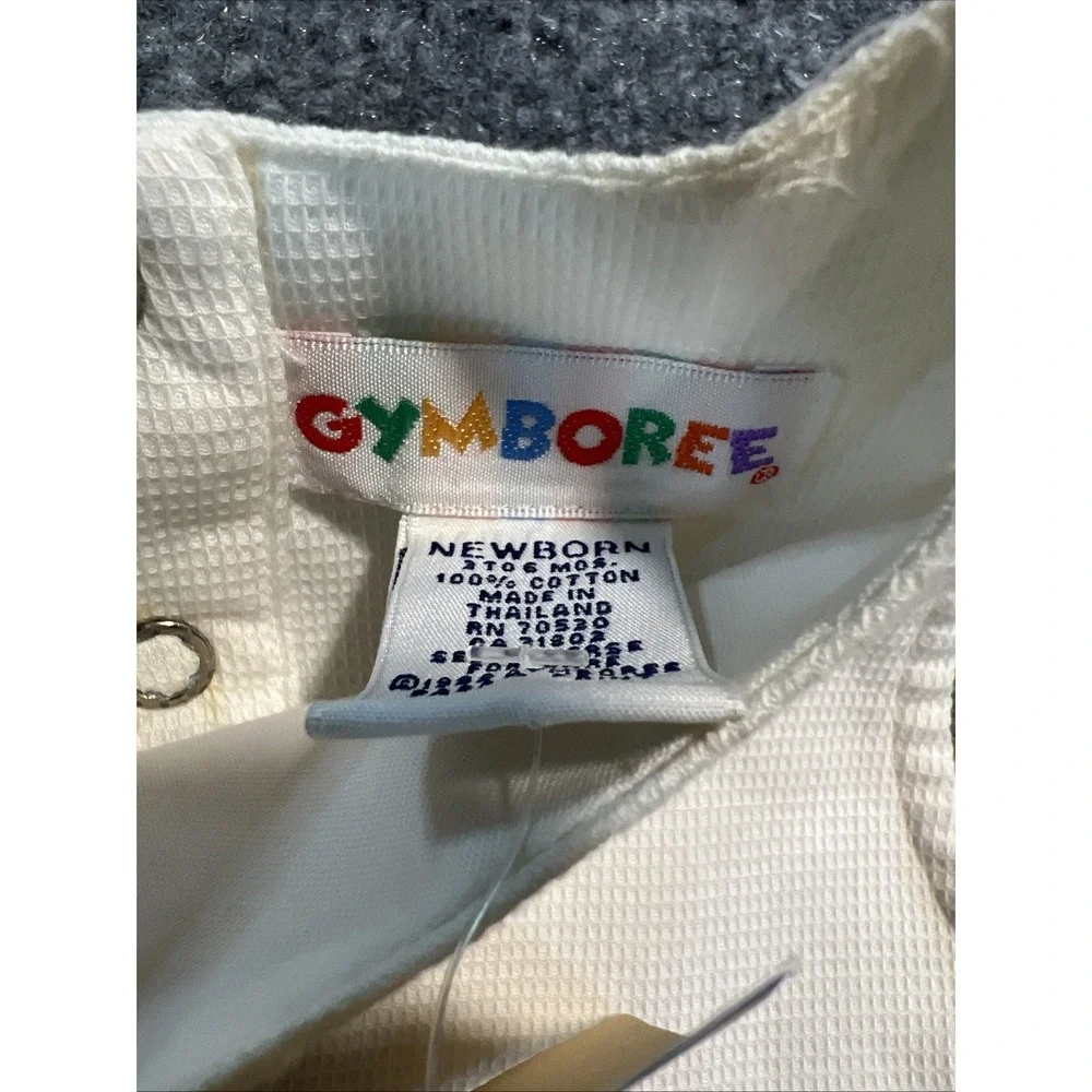 Vtg 90s Gymboree Countryside Bubble Romper NWT Sizing Tape Rainbow Tag Newborn
